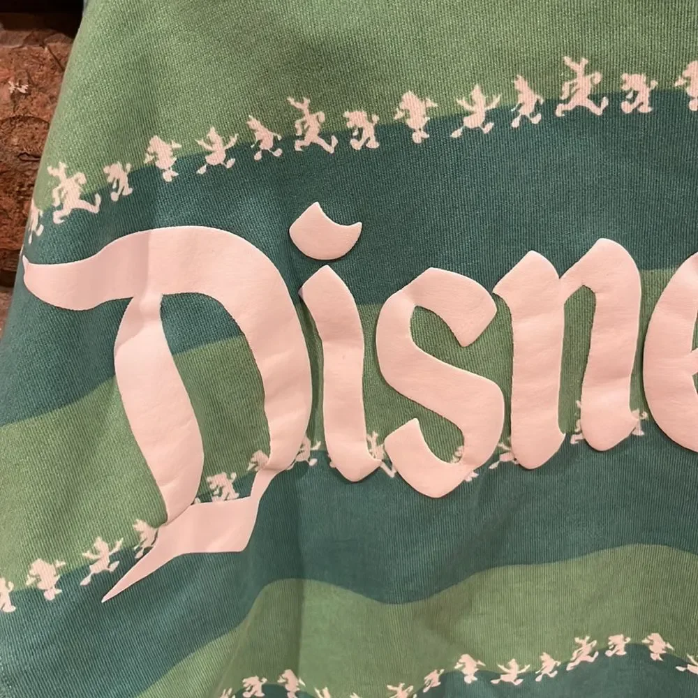Disneyland Resort Green Striped Crewneck Sweatshirt